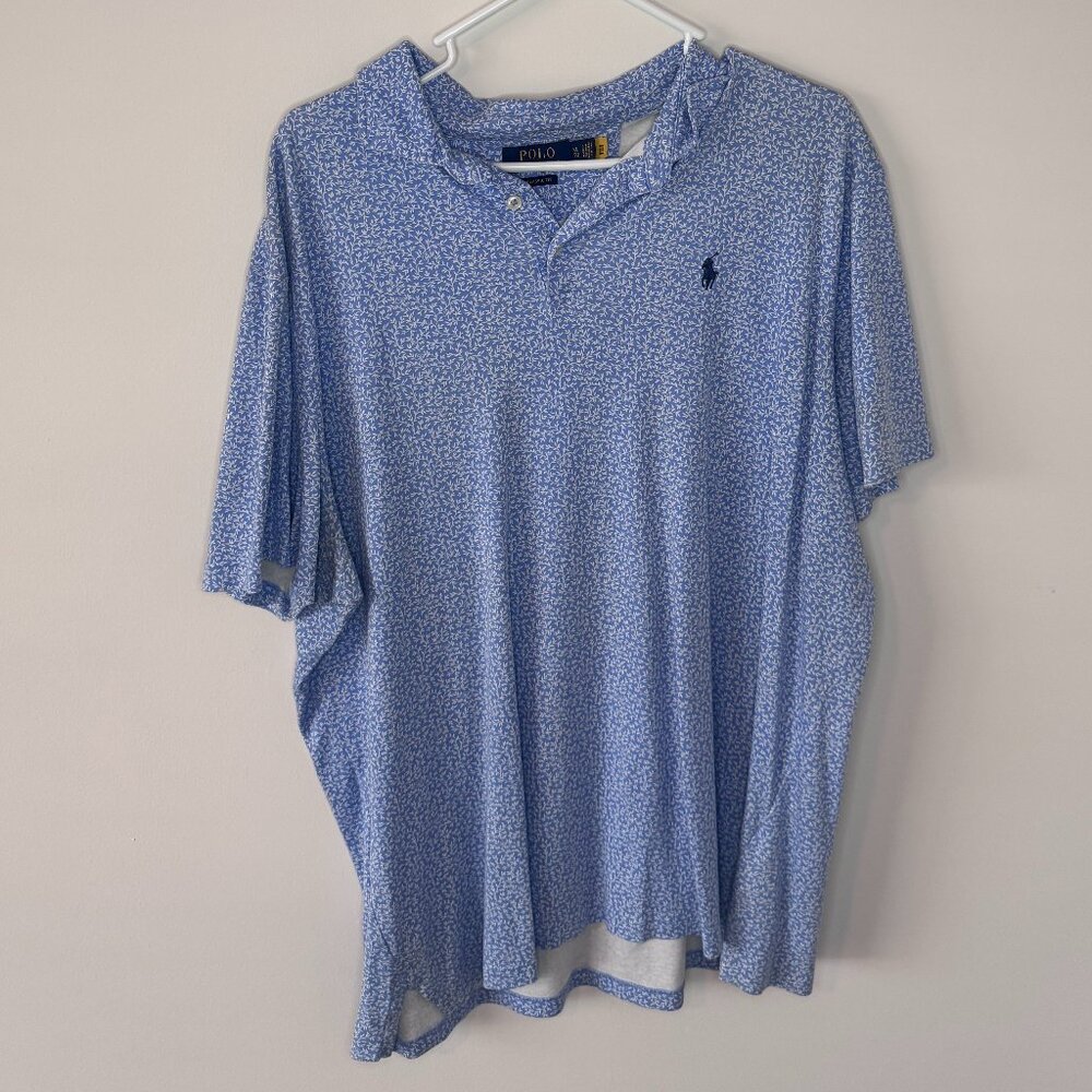 Polo Ralph Lauren Blue Label Blue Pattern Polo Shirt Men’s XL | Classic Pony